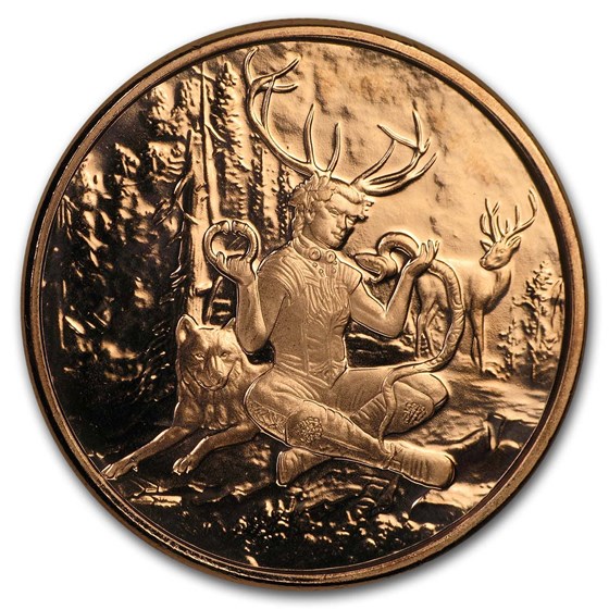 1 oz Copper Round - Celtic Lore: Cernunnos 1 oz Copper Round - Celtic Lore: Cernunnos